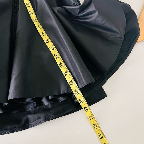 Badgley Mischka Ruffle Halter Midi Dress Size 0 Black - Picture 5 of 6